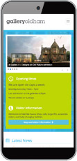 Mobile view of Gallery Oldham website